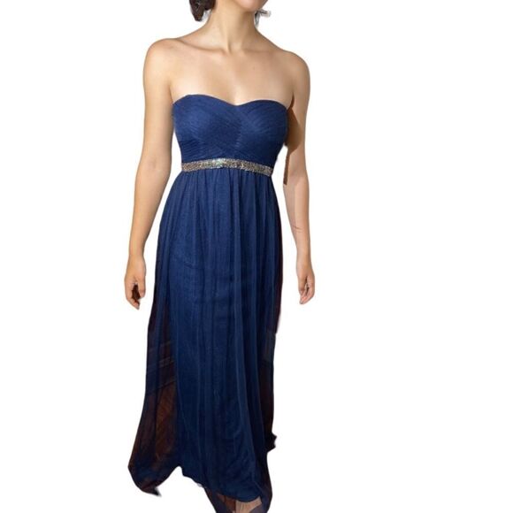 7. NWT Adrianna Papell Hailey Women's Strapless Ruched Gown - Picture 1 of 10